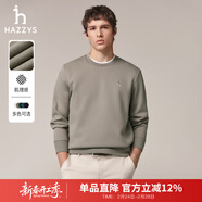 哈吉斯（HAZZYS）男裝 秋款休閑衣服男上衣棉彈長(cháng)袖套頭衛衣男ABTZE0CCX32 淺卡其色LK L （175/96A 48）