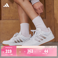 adidas ENTRAP美式校園風(fēng)運動(dòng)少年感復古籃球風(fēng)板鞋男女阿迪達斯   白/金色   37