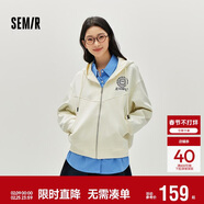 森馬（Semir）外套女春季連帽字母刺繡寬松落肩夾克分割學(xué)院風(fēng)上衣101125108002