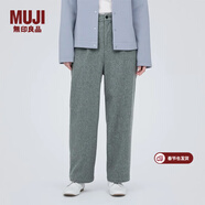 MUJI女式 彈力起毛 抽褶褲 休閑西褲長(cháng)褲子春秋款 BE1P0C3A 灰色 M (160/66A)