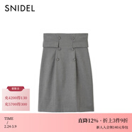SNIDEL春夏時(shí)尚百搭高腰雙排扣直筒半身短裙SWFS252141 灰色 S (0)