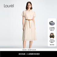 Laurèl【萊賽爾】26春新款捏褶荷葉袖飄逸長(cháng)裙LWD371Y00900 象牙白 S