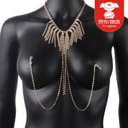 思梨性感流蘇低胸項鏈夜店個(gè)性水鉆項鏈身體鏈歐美甜酷辣妹胸鏈 銀色