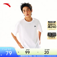 安踏（ANTA）多彩T | 短袖T恤男女夏季圓領(lǐng)上衣情侶同款吸濕排汗寬松休閑短T 【經(jīng)典logo】純凈白8103-7 XL 男180/女175