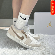 耐克（NIKE）Air Jordan 1 AJ1白棕低幫百搭男女情侶鞋復古防滑耐磨運動(dòng)籃球鞋 HF1863-200女子 35.5 (225mm)