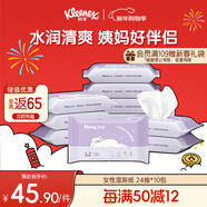 舒潔（Kleenex）濕廁紙24抽*10包濕廁紙小包潔廁濕紙巾濕廁紙女性專(zhuān)用濕巾廁紙