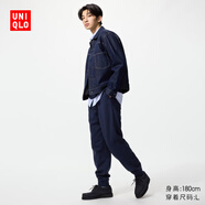 優(yōu)衣庫常規款男裝HEATTECH仿羊羔絨運動(dòng)長(cháng)褲休閑479787 479787/69藏青色 M