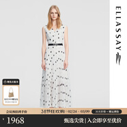 歌力思（ELLASSAY）夏季新款波點(diǎn)v領(lǐng)設計感浪漫優(yōu)雅連衣裙女EWD355Y18300 黑點(diǎn)陣圓點(diǎn) XS