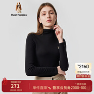 暇步士（Hush Puppies）女裝秋中高領(lǐng)長(cháng)袖打底衫T恤 188黑色 XS