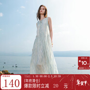 三彩2025夏季新款萊賽爾連衣裙圓領(lǐng)系帶背心裙寬松長(cháng)裙M 冰川藍花卉 XL 170/92A