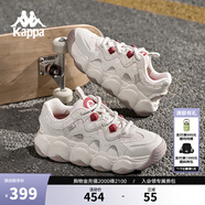 卡帕（Kappa）背靠背2025新款情侶老爹鞋女厚底面包鞋休閑運動(dòng)鞋子男K0FW5MC66 麥芽米粽/日照紅 37