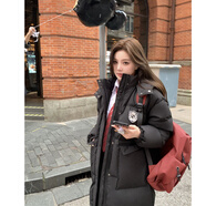 小紅書(shū)淡季韓式黑色嬌小羽絨服女士長(cháng)過(guò)膝寬松加厚2025年新的 黑色長(cháng)款[韓國原版] S [80-100斤]卡碼拍小