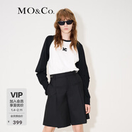 MO&Co.MC刺繡棉質(zhì)寬松T恤美式復古打底衫情侶裝t恤純棉T恤摩安珂 本白色-第2批 XS 155