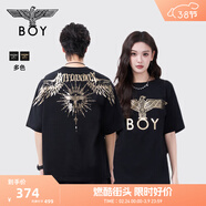 BOY LONDON【暗黑羅盤(pán)】夏情侶款短袖權杖印花炸街潮牌T恤N01906 黑印金N01906 經(jīng)典升級款 XL