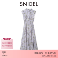 SNIDEL春夏優(yōu)雅印花荷葉邊小飛袖茶歇連衣裙SWFO252004 淺紫色 I S (0)