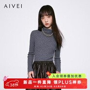 AIVEI欣賀艾薇2025冬季高領(lǐng)針織衫cleanfit簡(jiǎn)約條坑毛衣XRV6M31A 灰色 M