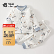 貝肽斯寶寶睡衣冬季新款男童女童衣褲夾棉兒童家居服長(cháng)袖套裝 熱氣球 100 不可開(kāi)檔