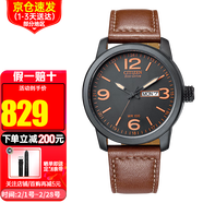 西鐵城（CITIZEN）光動(dòng)能手表男皮帶夜光商務(wù)時(shí)尚潮流男士騷橙男表送禮情人節 騷橙BM8475-26E