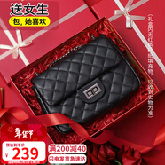 viney牛皮包包女包品牌鏈條包輕奢單肩斜挎包生日情人節禮物送女友老婆