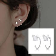 DR-FLVVS胖東來(lái)同款四葉草耳環(huán)日韓風(fēng)格小巧星月鑲合金耳釘 女孩專(zhuān)用I代購 (蝴蝶)耳鉤耳環(huán)一對