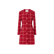 BLACKNINI“鴻運套.”綿羊毛菱格紋花呢外套連衣裙半裙 外套-長(cháng)款 L