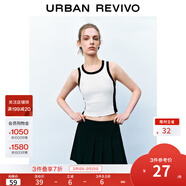 UR2025夏季新款女裝時(shí)尚休閑撞色拼接修身圓領(lǐng)背心UYY450125 本白 S