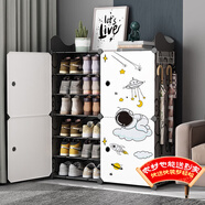 安爾雅 鞋架簡(jiǎn)易防塵多層組裝家用塑料現代簡(jiǎn)約小鞋架子收納柜玄關(guān)柜