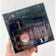 YSL/圣羅蘭限量黑鴉片香水套裝 濃香水90ml+7.5ml+方管口紅70# 黑鴉片香水50ML+身體乳50ML 花香調