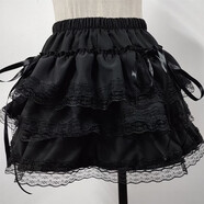 何佳功凸凸裙甜美高腰蕾絲蓬蓬裙日系少女蛋糕裙 體安全褲黑色蕾絲+蝴蝶結質(zhì)量保證 M  公主 建議70-90斤