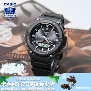 卡西歐（CASIO） 男表女表卡西歐手表男女情侶表學(xué)生時(shí)尚運動(dòng)表太陽(yáng)能雙顯電子表 AQ-S820W-1AVPF黑豹 太陽(yáng)能