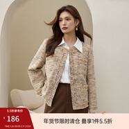 纖莉秀大碼女裝優(yōu)雅名媛風(fēng)氣質(zhì)亮絲粗花呢時(shí)尚外套胖mm2024冬新款3694 花色 5XL