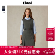 ELAND【零染】衣戀連衣裙女學(xué)院風(fēng)假兩件襯衫背心腰帶長(cháng)裙25秋新  灰色(15)Grey S