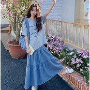 RWNNVI小香風(fēng)套裝圓領(lǐng)短袖上衣半身裙寬松顯瘦減齡兩件套學(xué)院風(fēng)松弛感女 套裝(2件套) 高質(zhì)量 S 建議70-90斤