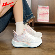 回力運動(dòng)鞋女春季網(wǎng)面透氣跑步鞋軟底學(xué)生減震防滑輕便休閑體考鞋子女 白粉 35