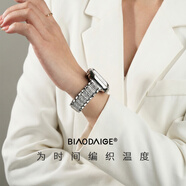 表帶哥新款滿(mǎn)天星適用蘋(píng)果手表表帶apple watch S11表帶滿(mǎn)鉆iwatchs10/9/8/7/6/SE3腕帶金屬女款銀色42MM