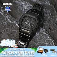 卡西歐（CASIO）【手表禮物】男表G-SHOCK東京暮色小方塊金銀磚太陽(yáng)能運動(dòng)電子表 GMW-B5000GD-1鋼黑-全國聯(lián)保