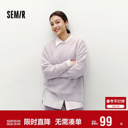 森馬（Semir）毛衣女冬季oversize小狗提花圓領(lǐng)軟糯毛衫慵懶風(fēng)上衣101724107028