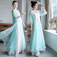 品匯菲（PINHUIFEI）大碼女裝套裝胖妹妹夏季連衣裙顯瘦微胖mm時(shí)尚氣質(zhì)中國風(fēng)復(fù)古漢服 圖片色+白色吊帶3056 薄款 XL 建儀125-145斤