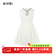 AIVEI欣賀艾薇2025春季輕熟優(yōu)雅淑女亮片小黑裙連衣裙S715403A 米白 M