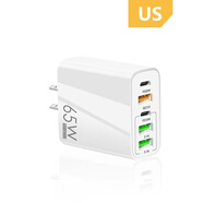 閃步65W多口英規(guī)雙PD20W歐規(guī)充電器3USB快充適用iphone11/12蘋果13/14Type-C手機(jī)充電頭5口港版美規(guī)香 65W氮化鎵UK美規(guī)【白色】 大陸