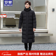 羅蒙品牌中戲加厚羽絨服加長(cháng)款情侶男女東北超厚極寒零下40度大衣 長(cháng)款95絨黑色極厚-男款 【到小腿】 XS (75-90斤/374g)