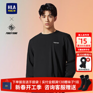 HLA海瀾之家衛衣男春秋POWER YOUNG字母印花長(cháng)袖男HNTAW3Y020A 黑色39 L /175推薦69~75kg