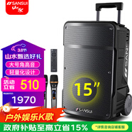 山水（SANSUI） A08A12A15戶(hù)外移動(dòng)拉桿專(zhuān)業(yè)無(wú)線(xiàn)K歌唱歌演出表演拓展廣場(chǎng)舞音響藍牙音箱便攜低音炮會(huì )議培訓音箱 A15（15吋音響+話(huà)筒）