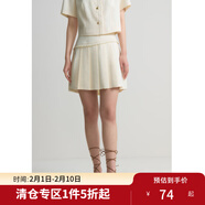 獨束大碼女裝經(jīng)典小香氣質(zhì)時(shí)尚套裝女俏皮百褶短裙2024夏季新款 半身裙 3XL (尺碼：5) (尺碼：5)