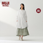 MUJI IDEE 女式 強捻 長(cháng)袖襯衫連衣裙 女裝裙子 連身裙 26年春季新品 米白色 均碼 （165/88A）