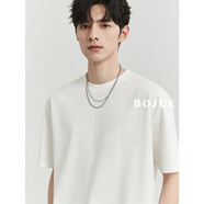 伯爵卓爾液氨正肩短袖t恤男雙絲光夏季打底衫純白色冰絲體恤 碳灰 2XL