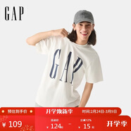 蓋璞男女裝2026春季經(jīng)典款棉質(zhì)印花logo圓領(lǐng)短袖T恤寬松上衣725624