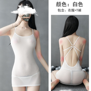 慕尚維莉情趣睡裙內衣免脫吊帶露背包臀緊身連衣裙性感超短裙教師秘書(shū)裝 白色 195