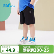 361°兒童短褲夏季男女童3-12歲透氣運動(dòng)褲梭織五分褲 黑 120