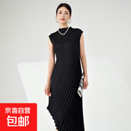 高端連衣裙夏季女裝高級感新款不規則拼接氣質(zhì)優(yōu)雅禮服裙 黑色 均碼